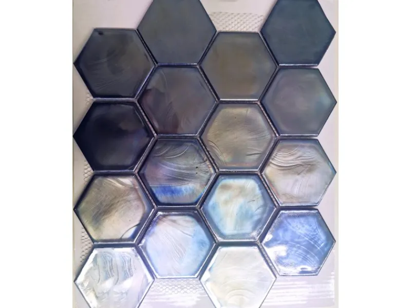 Online Mosaikmatte Cadiz Hexagon Keramik 26 cm x 29,9 cm Schwarz