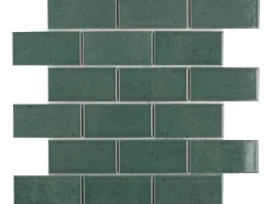 Mosaikmatte Castello Brick Keramik 30,3 cm x 30,6 cm Dunkelgrün