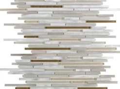 Sale Mosaikmatte Glas & Aluminium Brown & Beige & Silver 30 cm x 30 cm