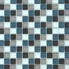 Mosaikmatte Glas Grau Blau Weiß Mix 30 cm x 30 cm