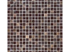 Mosaikmatte Glas Naturstein Steel 30 cm x 30 cm