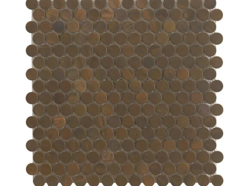 Mosaikmatte Knopf Metall Kupfer 30 cm x 30 cm