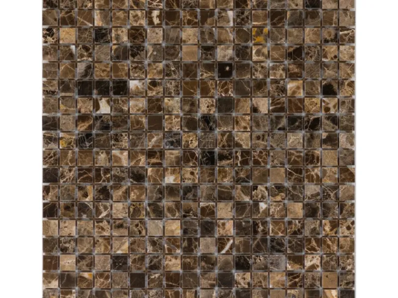 Mosaikmatte Marmor Marron Emperador 30,5 cm x 30,5 cm