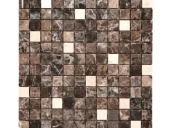 Clearance Mosaikmatte Naturstein Kronos Marron Sunny 30 cm x 30 cm Beige-Braun