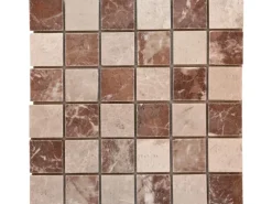 Sale Mosaikmatte Naturstein Verona Rosso Crema 30 cm x 30 cm