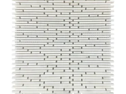 Outlet Mosaikmatte Superslim Bianco 30,5 cm x 30,5 cm Beige