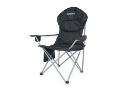 New 24Move Campingstuhl faltbar Klappstuhl gepolstert inkl. Tragetasche - 150kg - schwarz