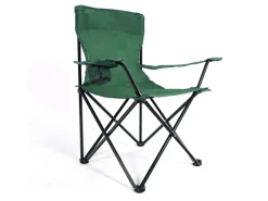 24Move Campingstuhl Faltstuhl Grün Mit Getraenkehalter Tragetasche Outdoor Faltbar Max 100Kg Anglerstuhl Polyester
