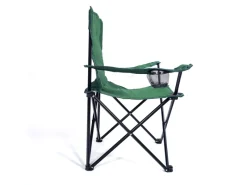 24Move Campingstuhl Faltstuhl Grün Mit Getraenkehalter Tragetasche Outdoor Faltbar Max 100Kg Anglerstuhl Polyester