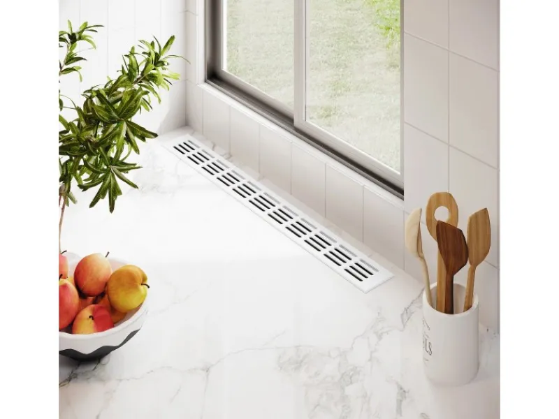 MS Beschläge Lüftungsgitter 60 x 600 mm Weiß RAL 9016