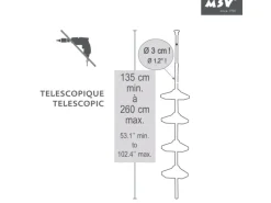 Best MSV Eck-Duschregal Kunststoff 4 Ablagen Höhenverstellbar 24 x 24 x 260 cm Weiß