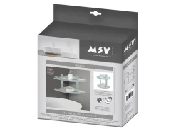 Online MSV Eck-Duschregal Tabarca Alu & Glas 24 cm x 24 cm x 30 cm