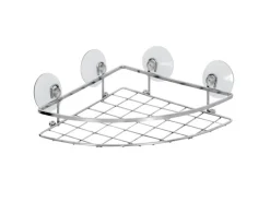 MSV Eck-Duschregal Ventouses Edelstahl 27,5 cm x 19,5 cm x 4,4 cm Chrom
