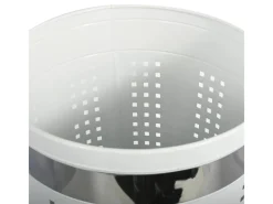 MSV Wäschekorb Edelstahl mit Sitzdeckel Gepolstert 46 l