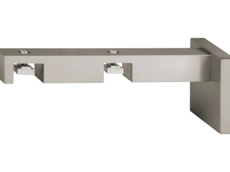 Online mydeco Gardinenstange-Halterung 2-läufig Go Edelstahl-Optik 1,8 cm x 1,8 cm