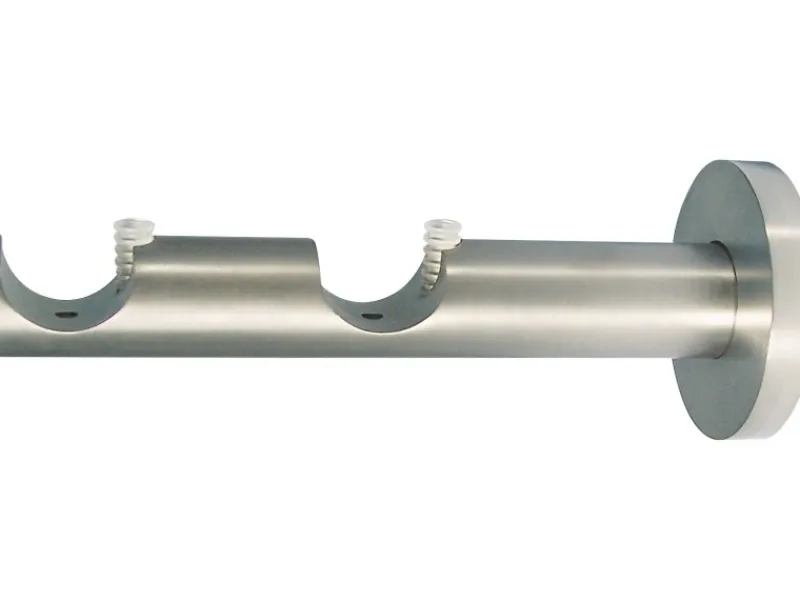 Discount mydeco Gardinenstange-Halterung 2-läufig Function Edelstahl-Optik Ø 2 cm