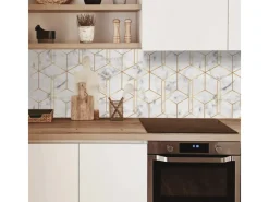 Outlet MySpotti Küchenrückwand Profix Cucina Nicole 160 x 60 cm Weiß-Gold