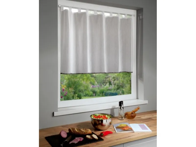 Sehlbach Neusser Collection Schlaufenpanneau Fernanda 75 cm x 140 cm Weiß-Anthrazit