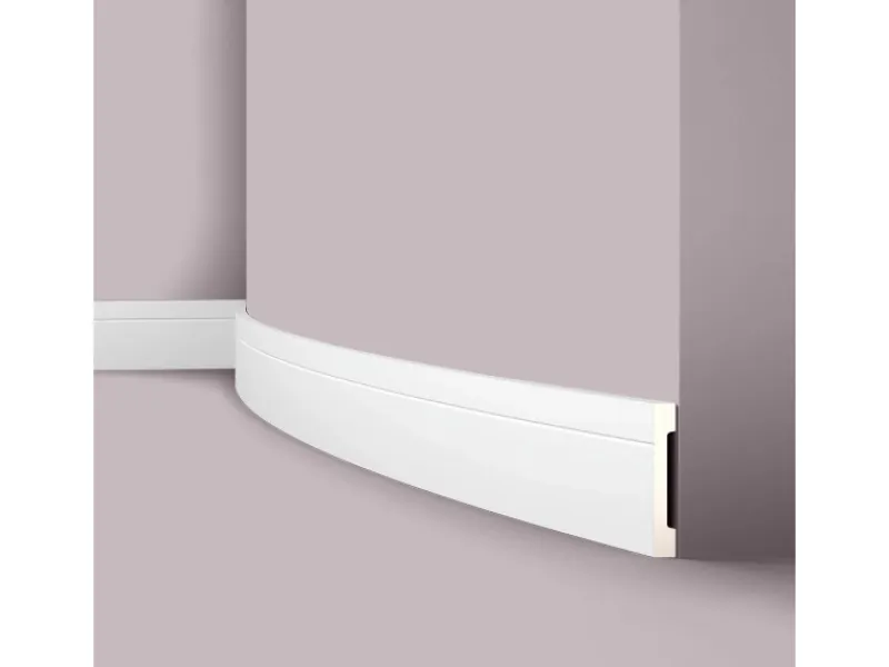 NOEL & MARQUET NMC FD2 Flex WALLSTYL Flexible Sockelleiste Zierleiste Stuckleiste 2 m 200 cm x 1,5 cm x 11 cm Weiß