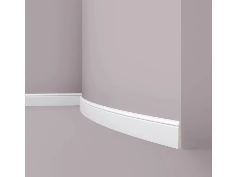 New NOEL & MARQUET NMC FL1 Flex WALLSTYL Flexible Sockelleiste Zierleiste Stuckleiste 2 m 200 cm x 1,3 cm x 8 cm Weiß