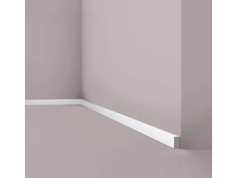 NOEL & MARQUET NMC FL15 WALLSTYL Sockelleiste Fußleiste Zierleiste Stuckleiste 2 m 200 cm x 1 cm x 1,8 cm Weiß