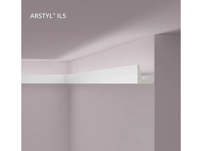 NOEL & MARQUET NMC IL5 ARSTYL Eckleiste Zierleiste Stuckleiste für Indirekte Beleuchtung 2 m 200 cm x 5 cm x 5 cm Weiß