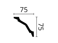 NOEL & MARQUET NMC WT26 WALLSTYL Eckleiste Zierleiste Stuckleiste 2 m 200 cm x 7,5 cm x 7,5 cm Weiß