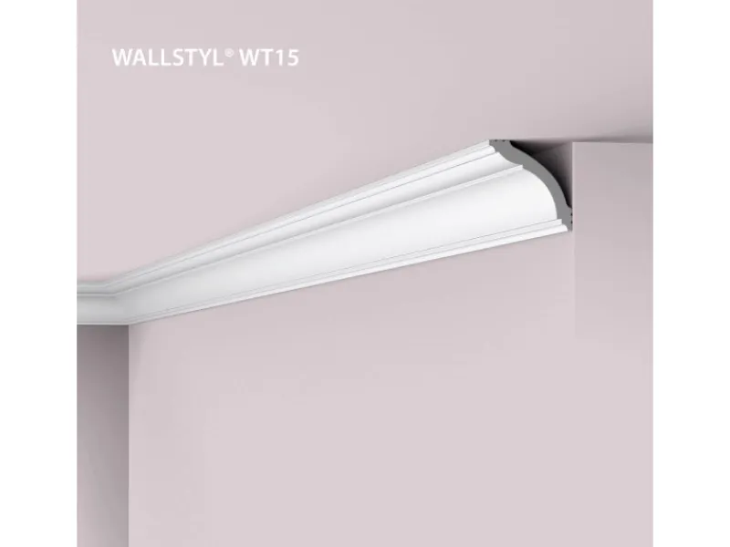 NOEL & MARQUET NMC WT15 WALLSTYL Eckleiste Deckenleiste Zierleiste Stuckleiste 2 m 200 cm x 7 cm x 7 cm Weiß