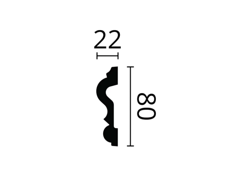 Clearance NOEL & MARQUET NMC Z13 ARSTYL Wand- und Friesleiste Zierleiste Stuckleiste 2 m 200 cm x 2,2 cm x 8 cm Weiß