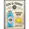 Nostalgic-Art Blechpostkarte Gin & Tonic Served Here 10 cm x 14 cm