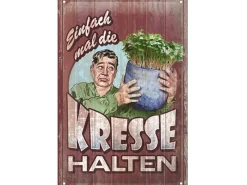 Nostalgic-Art Blechschild Kresse halten 20 cm x 30 cm
