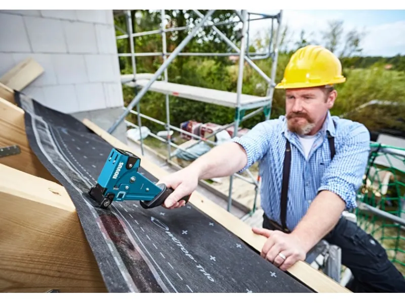 Novus Tools Hammertacker J-055 6–14 mm Typ G Premium-Tacker für Flachdrahtklammern mit Prallplatte für Oberflächenschutz 030-0454