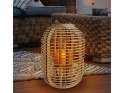 Näve Dekoleuchte Korb Natur 32,5 cm inkl. LED-Solar-Kerze