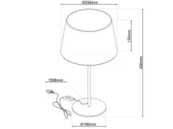 Outlet Näve Tischleuchte Bologna Beige Ø 25 cm x 45 cm