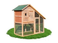 NYVI Kaninchenstall mit Auslauf 138x61x120 cm Natur