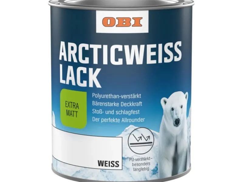 Sale OBI Arctic Weißlack extramatt 2 l