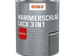 Discount OBI Hammerschlaglack 3in1 glänzend 750 ml Silber