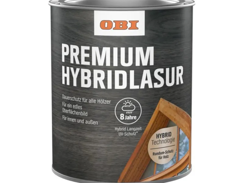Outlet OBI Hybridlasur Premium 375 ml Grau