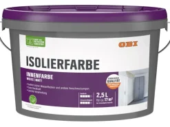 Outlet OBI Isolierfarbe Konservierungsmittelfrei Weiß-Matt 2,5 l