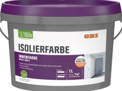 Hot OBI Isolierfarbe Konservierungsmittelfrei Weiß-Matt 1 l