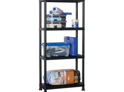 Hot OBI Kunststoffregal XS-60 Schwarz 135 cm x 60 cm x 30 cm