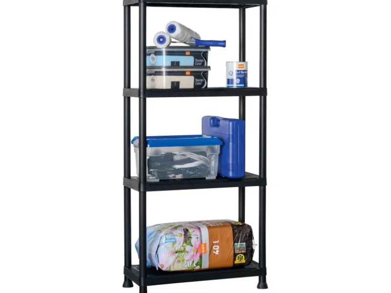 Hot OBI Kunststoffregal XS-60 Schwarz 135 cm x 60 cm x 30 cm