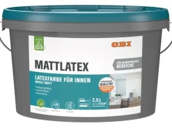 Outlet OBI Mattlatex Konservierungsmittelfrei Weiß-Matt 2,5 l