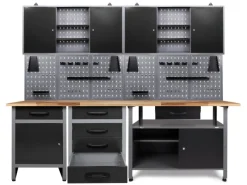 Sale Ondis24 Werkbank Set Tüftler 240 cm 2 Schränke Werkstatt