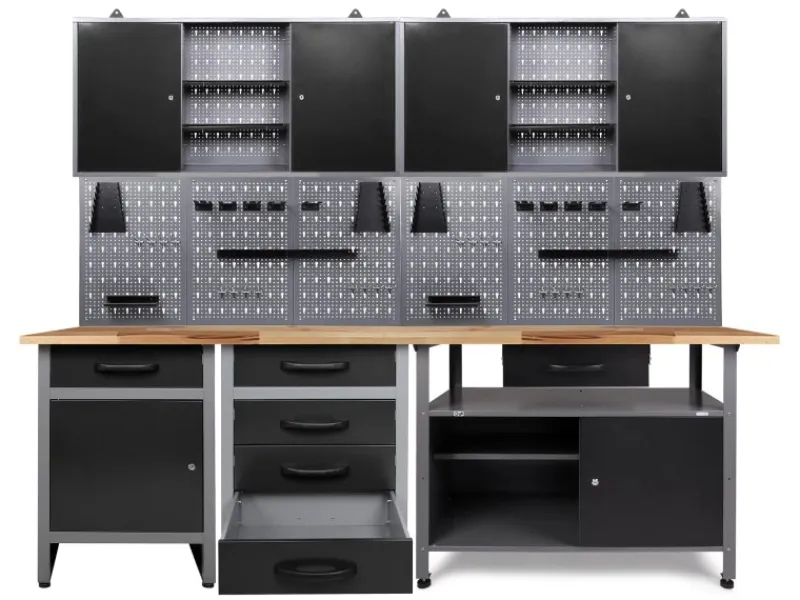 Sale Ondis24 Werkbank Set Tüftler 240 cm 2 Schränke Werkstatt