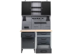 Ondis24 Werkstatt Set Entdecker 120 cm 1 Schrank Werkstatteinrichtung Werkbank