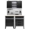 Ondis24 Werkstatt Set Entdecker 120 cm 1 Schrank LED Werkstatteinrichtung Werkbank