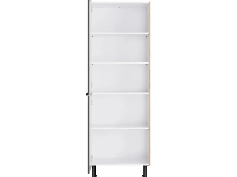 Optifit Küchen-Midischrank Linus984 60cm x 176,6cm x 58,4cm Anthrazit-Wildeiche