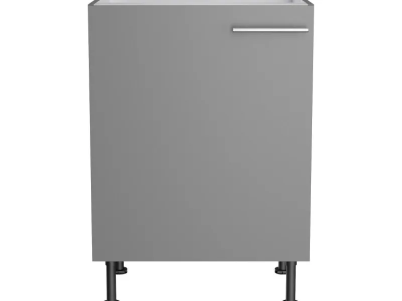 Optifit Küchen-Spülenunterschrank Mats825 60 cm x 87 cm x 58,4 cm Basaltgrau