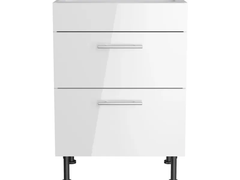 New Optifit Küchen-Unterschrank für Kochfeld Rurik986 60 cm x 87 cm x 58,4 cm Weiß